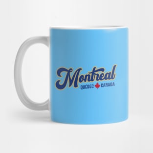 Montréal Québec Canada Classic Athletic Script Blue Mug